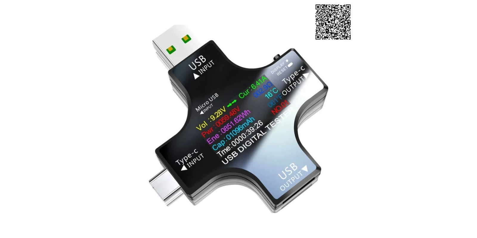 Цифровий тестер USB 3.1 Type-C Atorch 15in1 Цифровий тестер USB 3.1 Type-C Atorch 15in1